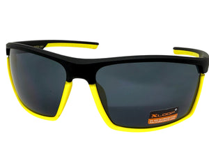 Sporty Wrap Around Cycling Fishing Biker SUNGLASSES Sleek Black & Yellow Frame - Dark Lens 2723