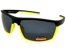 Sporty Wrap Around Cycling Fishing Biker SUNGLASSES Sleek Black & Yellow Frame - Dark Lens 2723