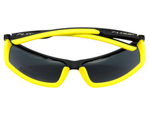 Sporty Wrap Around Cycling Fishing Biker SUNGLASSES Sleek Black & Yellow Frame - Dark Lens 2723
