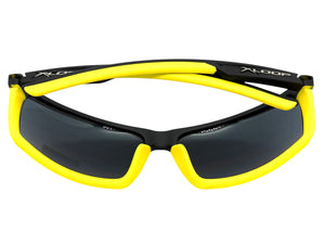 Sporty Wrap Around Cycling Fishing Biker SUNGLASSES Sleek Black & Yellow Frame - Dark Lens 2723