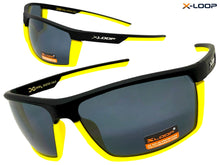 Sporty Wrap Around Cycling Fishing Biker SUNGLASSES Sleek Black & Yellow Frame - Dark Lens 2723
