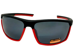Sporty Wrap Around Cycling Fishing Biker SUNGLASSES Sleek Black & Red Frame - Dark Lens 2723