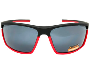Sporty Wrap Around Cycling Fishing Biker SUNGLASSES Sleek Black & Red Frame - Dark Lens 2723