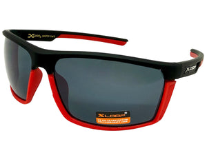 Sporty Wrap Around Cycling Fishing Biker SUNGLASSES Sleek Black & Red Frame - Dark Lens 2723