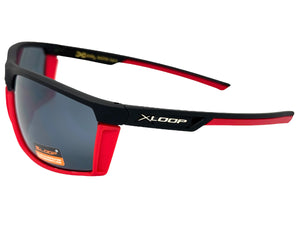 Sporty Wrap Around Cycling Fishing Biker SUNGLASSES Sleek Black & Red Frame - Dark Lens 2723