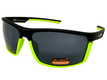 Sporty Wrap Around Cycling Fishing Biker SUNGLASSES Sleek Black & Neon Green Frame - Dark Lens 2723