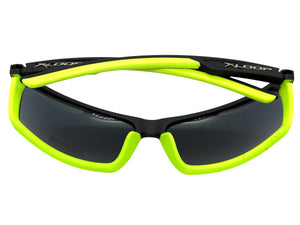Sporty Wrap Around Cycling Fishing Biker SUNGLASSES Sleek Black & Neon Green Frame - Dark Lens 2723