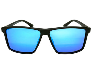 Classic Sporty Driving Fishing POLARIZED SUNGLASSES Black Frame - Blue Lens 5321