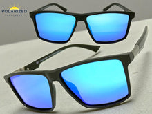 Classic Sporty Driving Fishing POLARIZED SUNGLASSES Black Frame - Blue Lens 5321