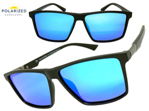 Classic Sporty Driving Fishing POLARIZED SUNGLASSES Black Frame - Blue Lens 5321