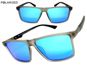 Classic Sporty Driving Fishing POLARIZED SUNGLASSES Gray Frame - Blue Lens 5321