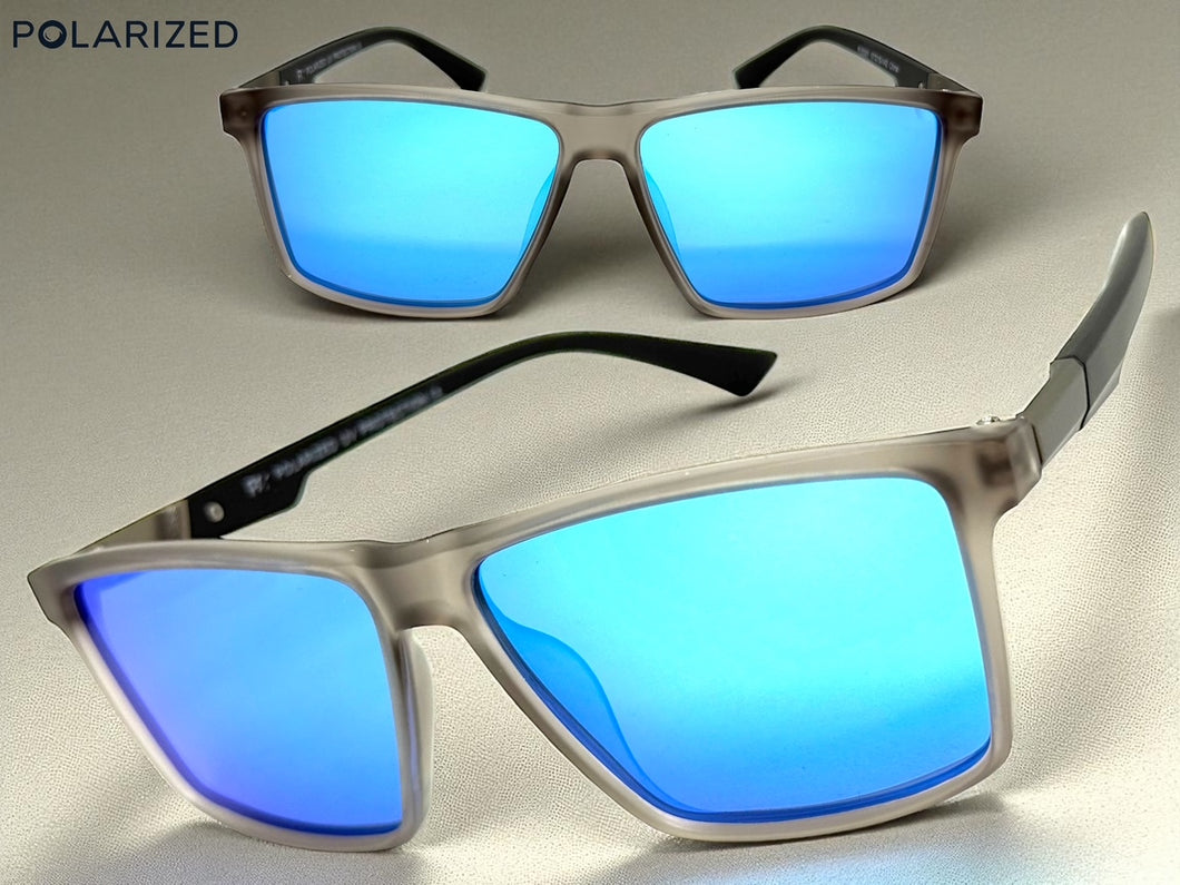Classic Sporty Driving Fishing POLARIZED SUNGLASSES Gray Frame - Blue Lens 5321