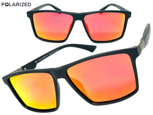 Classic Sporty Driving Fishing POLARIZED SUNGLASSES Black Frame - Orange Lens 5321