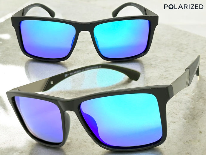 Classic Sporty Driving Fishing POLARIZED SUNGLASSES Black Frame - Green Lens 5320