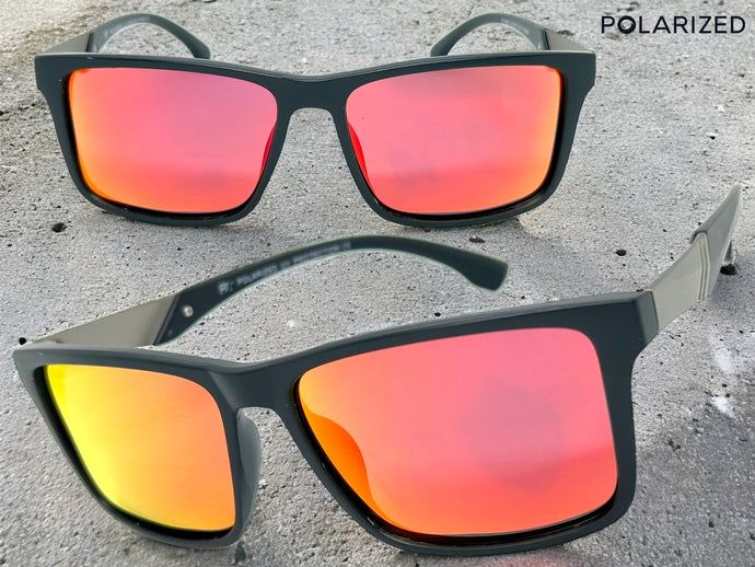 Classic Sporty Driving Fishing POLARIZED SUNGLASSES Black Frame - Orange Lens 5320