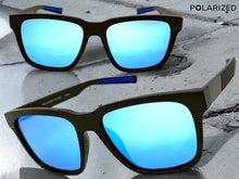 Classic Sporty Driving Fishing POLARIZED SUNGLASSES Large Black Frame - Blue Lens 9086