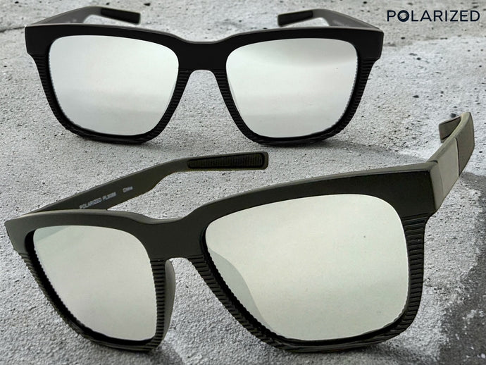 Classic Sporty Driving Fishing POLARIZED SUNGLASSES Large Black Frame - Gray Lens 9086