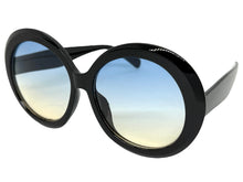 Oversized Exaggerated Vintage Retro Style SUNGLASSES X-Large Round Black Frame 2685