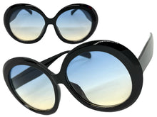 Oversized Exaggerated Vintage Retro Style SUNGLASSES X-Large Round Black Frame 2685