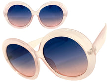 Oversized Exaggerated Vintage Retro Style SUNGLASSES X-Large Round Pink Frame 2685
