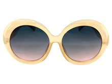 Oversized Exaggerated Vintage Retro Style SUNGLASSES X-Large Round Beige Frame 2685
