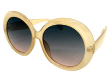 Oversized Exaggerated Vintage Retro Style SUNGLASSES X-Large Round Beige Frame 2685