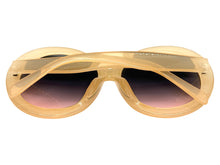 Oversized Exaggerated Vintage Retro Style SUNGLASSES X-Large Round Beige Frame 2685