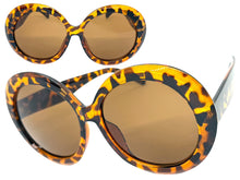 Oversized Exaggerated Vintage Retro Style SUNGLASSES X-Large Round Tortoise Frame 2685