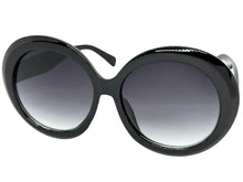 Oversized Exaggerated Vintage Retro Style SUNGLASSES X-Large Round Black Frame 2685