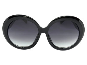 Oversized Exaggerated Vintage Retro Style SUNGLASSES X-Large Round Black Frame 2685