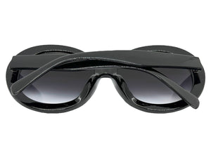 Oversized Exaggerated Vintage Retro Style SUNGLASSES X-Large Round Black Frame 2685