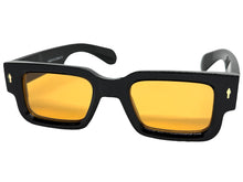 Classic Vintage Retro Style SUNGLASSES Super Thick Black Frame - Orange Lens E2165
