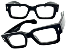 Classic Vintage Retro Style Clear Lens EYEGLASSES Large Super Thick Black Frame E2165