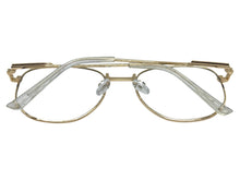 Exaggerated Vintage Retro Style Clear Lens EYEGLASSES Large Gold Metal Frame P0194