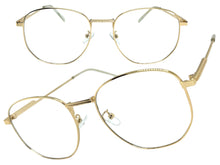 Exaggerated Vintage Retro Style Clear Lens EYEGLASSES Large Gold Metal Frame P0194