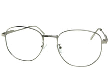 Exaggerated Vintage Retro Style Clear Lens EYEGLASSES Large Silver Metal Frame P0194
