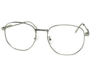 Exaggerated Vintage Retro Style Clear Lens EYEGLASSES Large Silver Metal Frame P0194