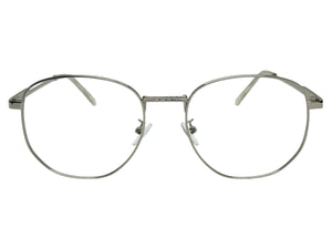 Exaggerated Vintage Retro Style Clear Lens EYEGLASSES Large Silver Metal Frame P0194