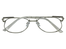 Exaggerated Vintage Retro Style Clear Lens EYEGLASSES Large Silver Metal Frame P0194