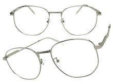 Exaggerated Vintage Retro Style Clear Lens EYEGLASSES Large Silver Metal Frame P0194