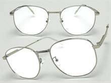 Exaggerated Vintage Retro Style Clear Lens EYEGLASSES Large Silver Metal Frame P0194