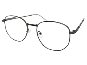 Exaggerated Vintage Retro Style Clear Lens EYEGLASSES Large Gunmetal Frame P0194