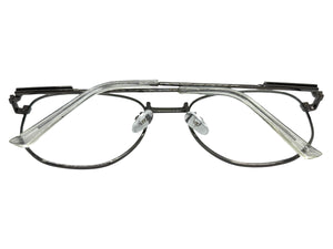 Exaggerated Vintage Retro Style Clear Lens EYEGLASSES Large Gunmetal Frame P0194
