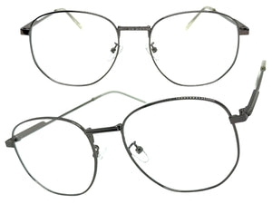 Exaggerated Vintage Retro Style Clear Lens EYEGLASSES Large Gunmetal Frame P0194
