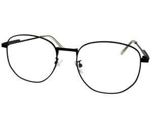Exaggerated Vintage Retro Style Clear Lens EYEGLASSES Large Black Metal Frame P0194