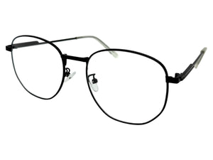 Exaggerated Vintage Retro Style Clear Lens EYEGLASSES Large Black Metal Frame P0194