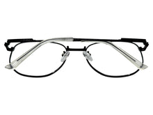 Exaggerated Vintage Retro Style Clear Lens EYEGLASSES Large Black Metal Frame P0194