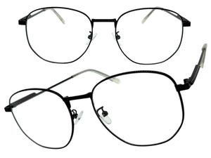 Exaggerated Vintage Retro Style Clear Lens EYEGLASSES Large Black Metal Frame P0194