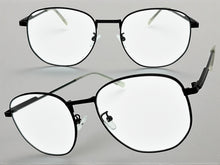 Exaggerated Vintage Retro Style Clear Lens EYEGLASSES Large Black Metal Frame P0194