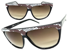 Oversized Classic Vintage Retro Style SUNGLASSES Large Black Snakeskin Frame 1100